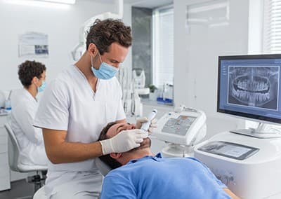 Dentist working